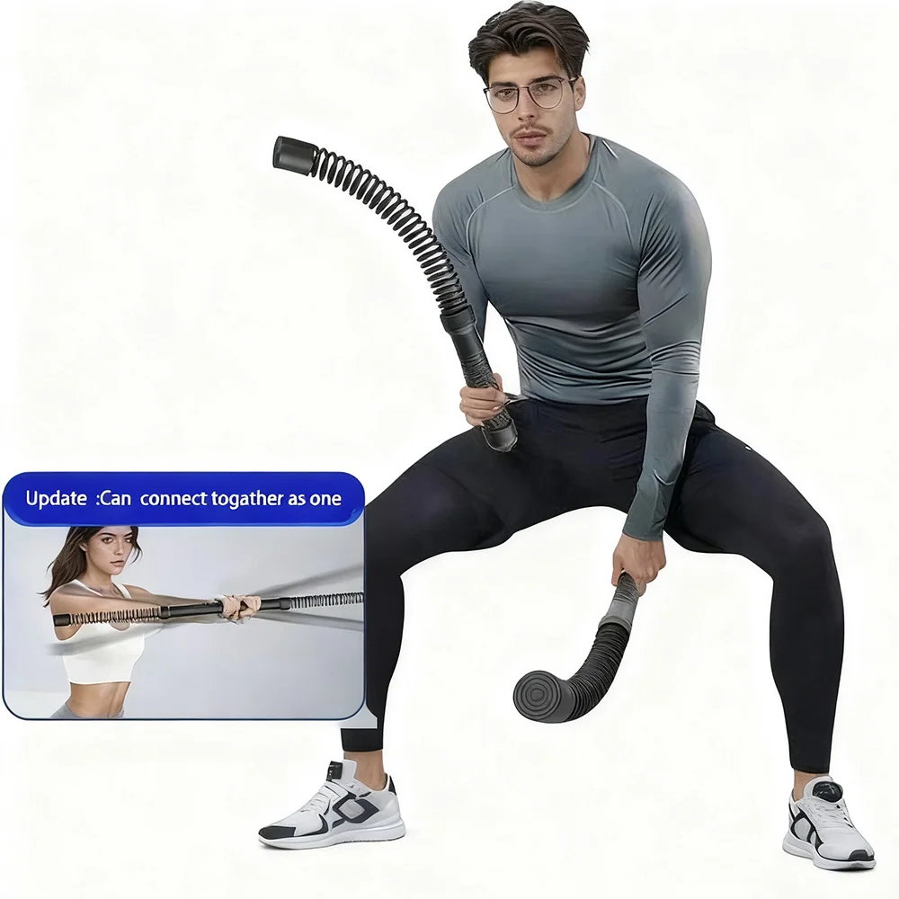 Cuerdas de batalla sin cuerda 2 en 1, entrenamiento inalámbrico para gimnasio, palo para moscas combinado, cuerdas de entrenamiento ponderadas HIIT