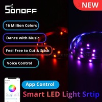 SONOFF L2 Lite Smart LED Light Strip 5M Dimmable EU/ US Flexible RGB Strip Lights APP Remote Control Work with Alexa