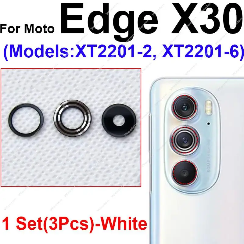 Rear Camera Glass Lens For Motorola MOTO Edge X30 Back Main Camera Lens Glass with Adhesive Sticker Repalcement