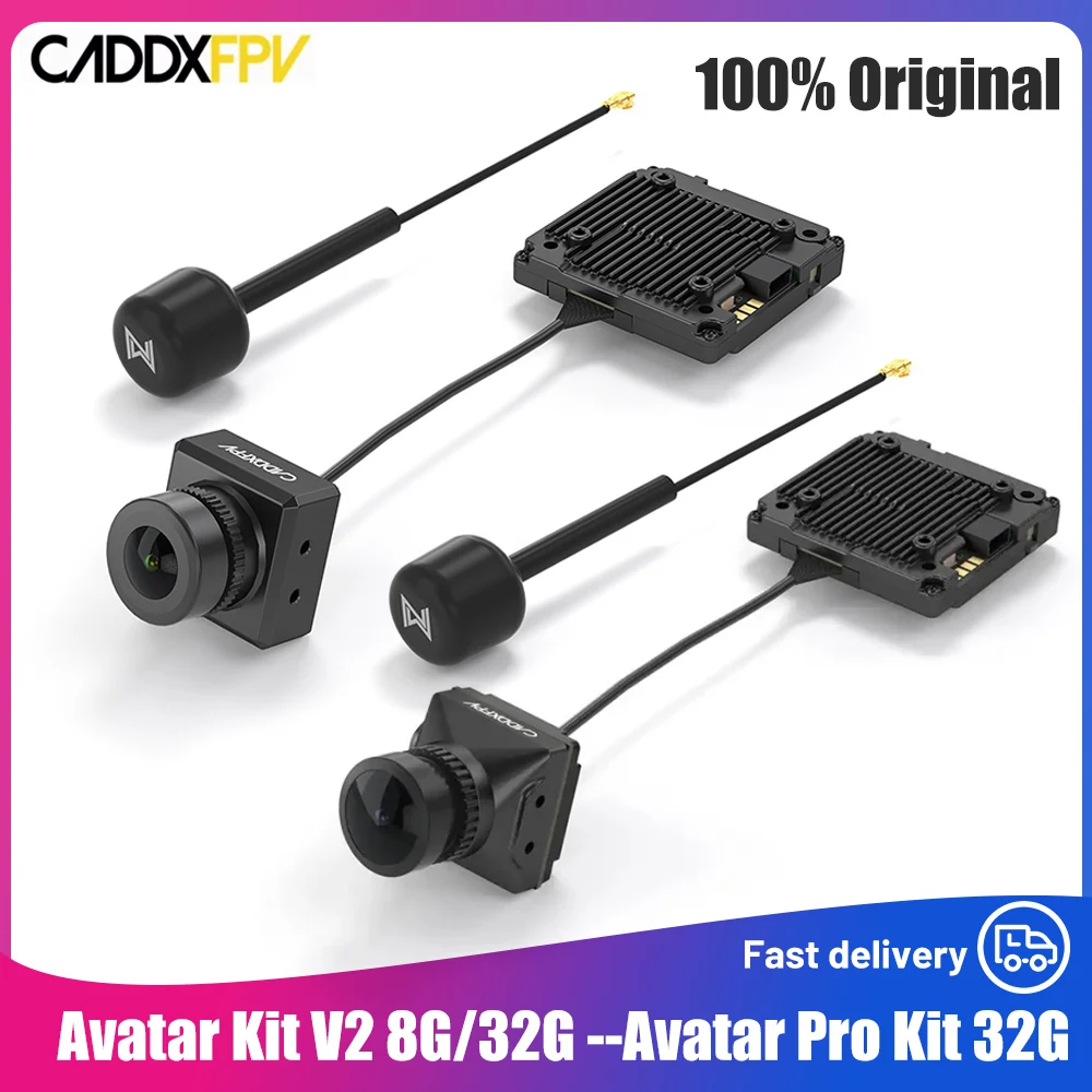 

CADDXFPV Avatar Kit V2 8G/32G Avatar Pro Kit 32G 1080P 120fps FOV160 ° Передача цифрового изображения VTX для FPV дрона DJI