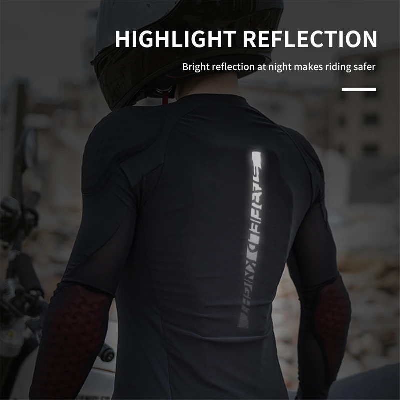 Star Field Knight Black Motorcycle Armor Jacket Close Fitting Summer Mesh Breathable Quick Drying With Riding Protective Gears