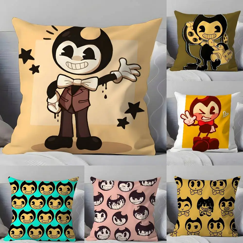 Funda de almohada Bendy And The Ink Machine, funda de almohada suave y cómoda con una cremallera oculta