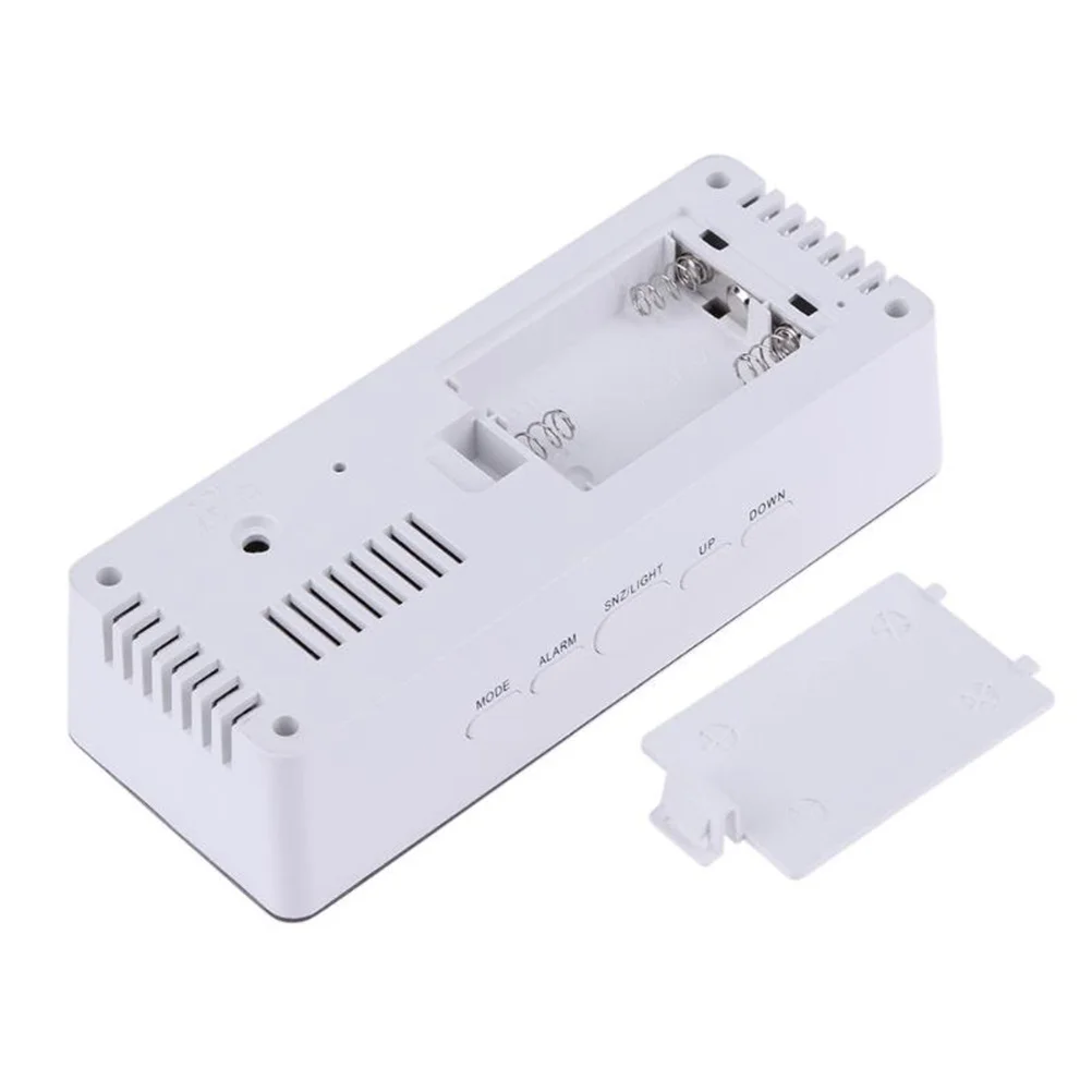 

Red Rectangle Led Alarm Usb Powered Digital Radio Large Display Red Light Clock With Snooze Sleep Function