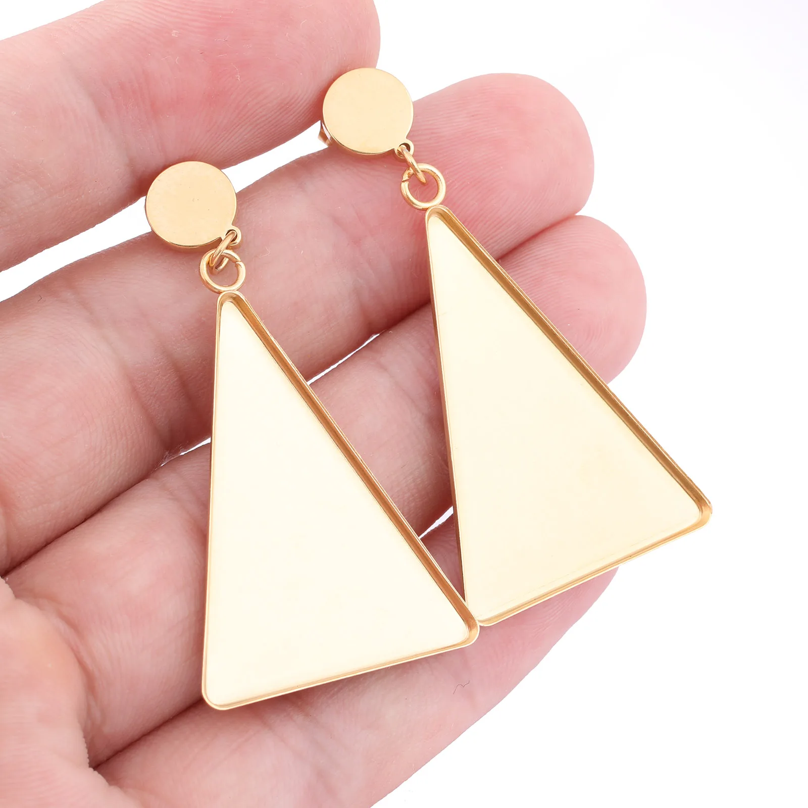 6 sztuk kolczyki ze stali nierdzewnej szpilki ustalenia Fit 23x33mm Cabochon kolczyk podstawa ustawienie puste miejsca Diy akcesoria do wyrobu biżuterii