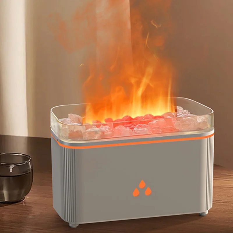 Fire Flame Essential Oil Diffuser 160ml Aromatherapy Cool Mist Humidifier Auto Off 7 Colors Light For Home Room