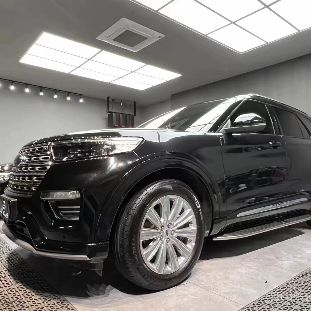 

5x56ft Santorini черная глянцевая металлическая накидка на крышу автомобиля виниловая с ПЭТ-подложкой для индивидуальной настройки автомобиля