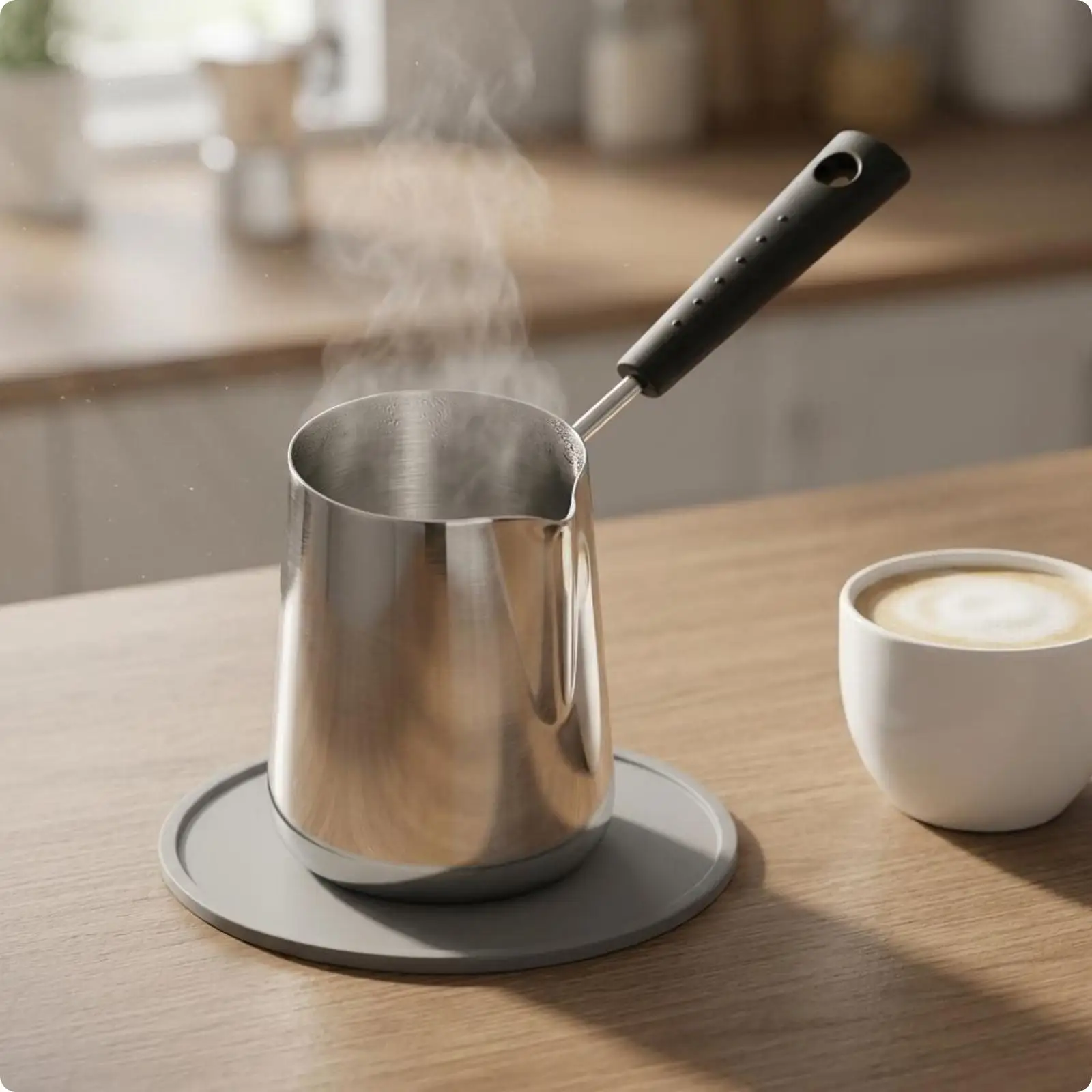 Pouring Saucepan Long Handle Stainless Steel Saucepan Smooth surface Small Sauce Pan