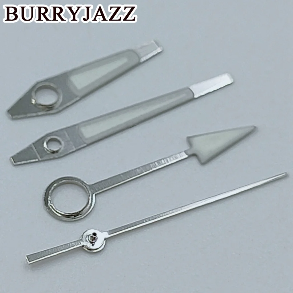BURRYJAZZ NH34 GMT Uhrzeiger Silber Schwarz Gold Roségold Schwarz Grau Zeiger Grün Leuchtend – Detail 6