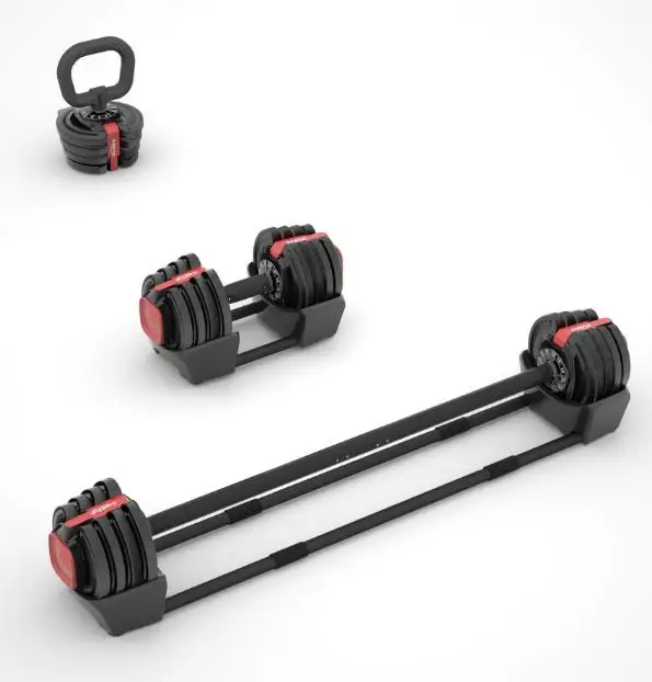 

19Kg 52.5Lbs Barbell Set Dumbbell Set Equipment Wholesale 3-IN-1 Adjustable Dumbbell/ Barbell/ Kettlebell