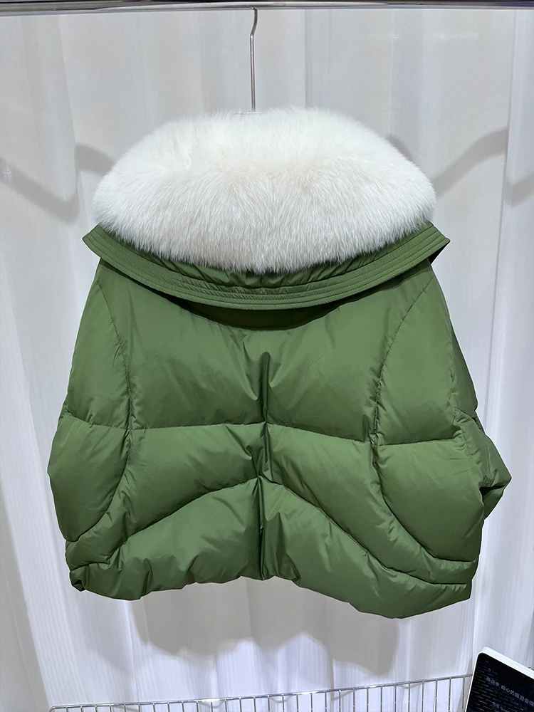 2024 New Fashion Women Winter Natural Fox Fur Collar Coats Goose Down Jacket Style Female Luxury Coats Puffer Jackets