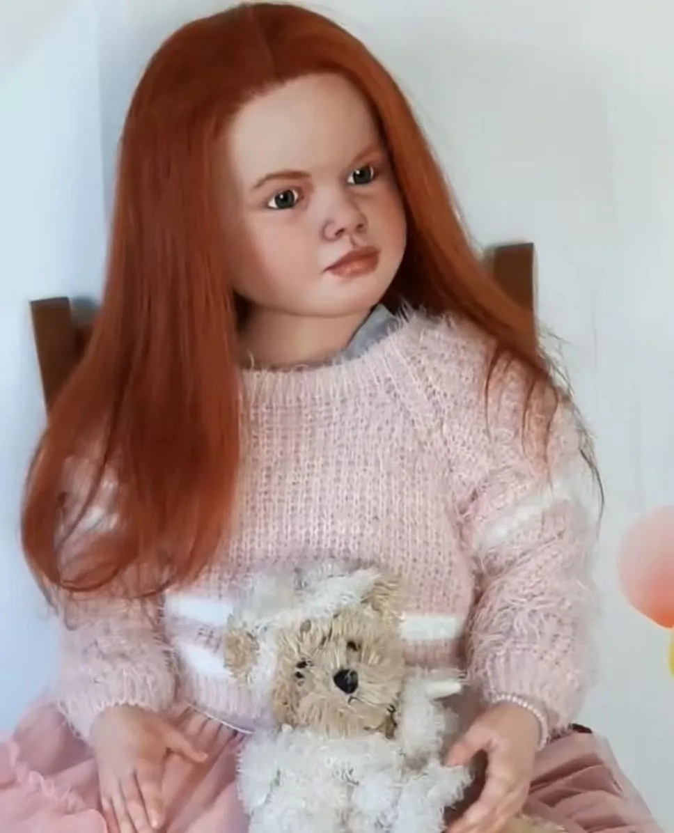 45in Gabriella Lifelike Finished Wine Color Hair  Reborn Doll Toddler Girl Painted Kits Handmade Toy Gift