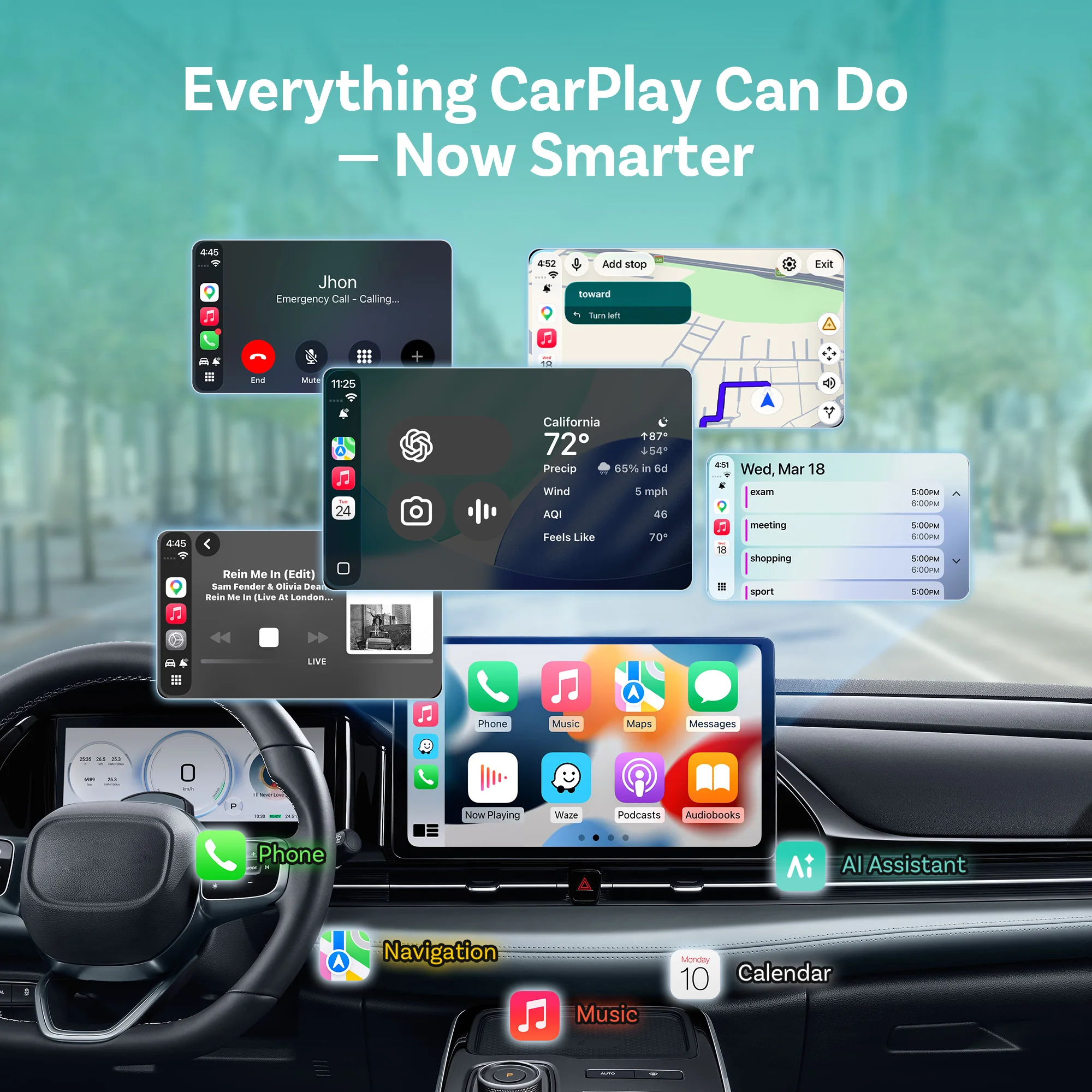 OTTOCAST Mini Core Wireless CarPlay Adapter Android Auto Dongle  WiFi 6 BT5.4 Fast Reconnect Mini Design For Kia Hyundai