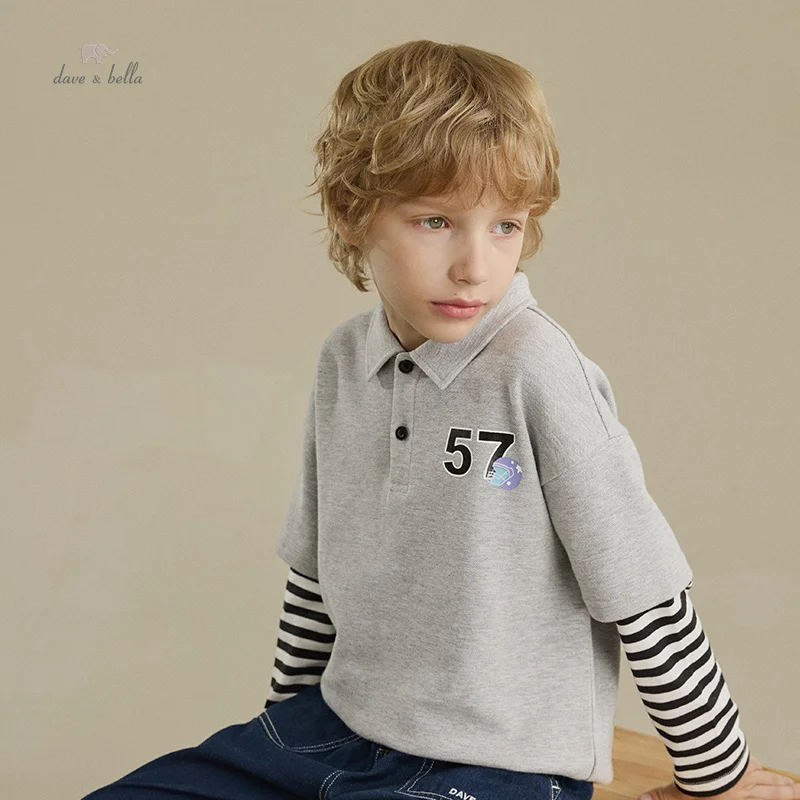 Dave Bella Autumn Boy's Baby Polo Shirt Children Top Fashion Casual Gentleman Cool Outdoor Sport DK3236013