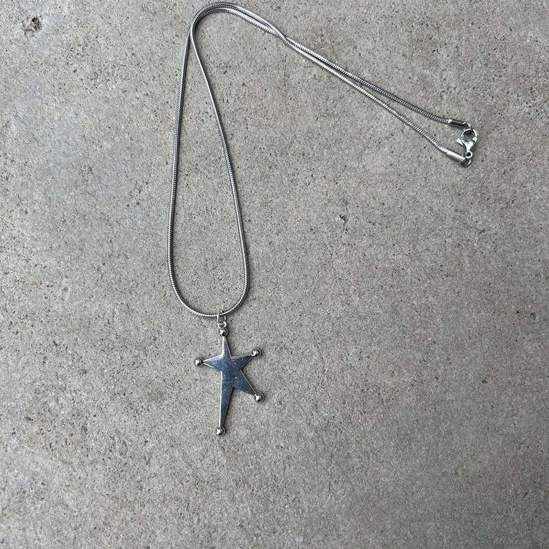 Y2K Star Pendant Frosted Beads Necklace For Women Korean Fashion Whole Titanium Steel Snake Chain Necklaces Jewelry Accessories image 4