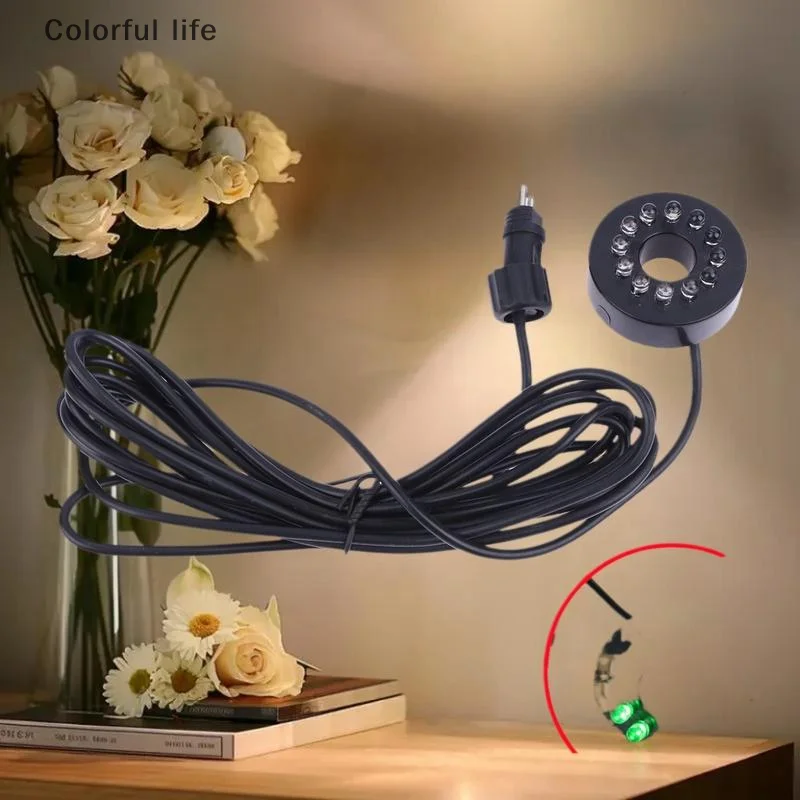Anel de luz subaquática de 12 LED resistente à água, acessório DIY para bombas de fonte submersíveis de lago de jardim de 12V