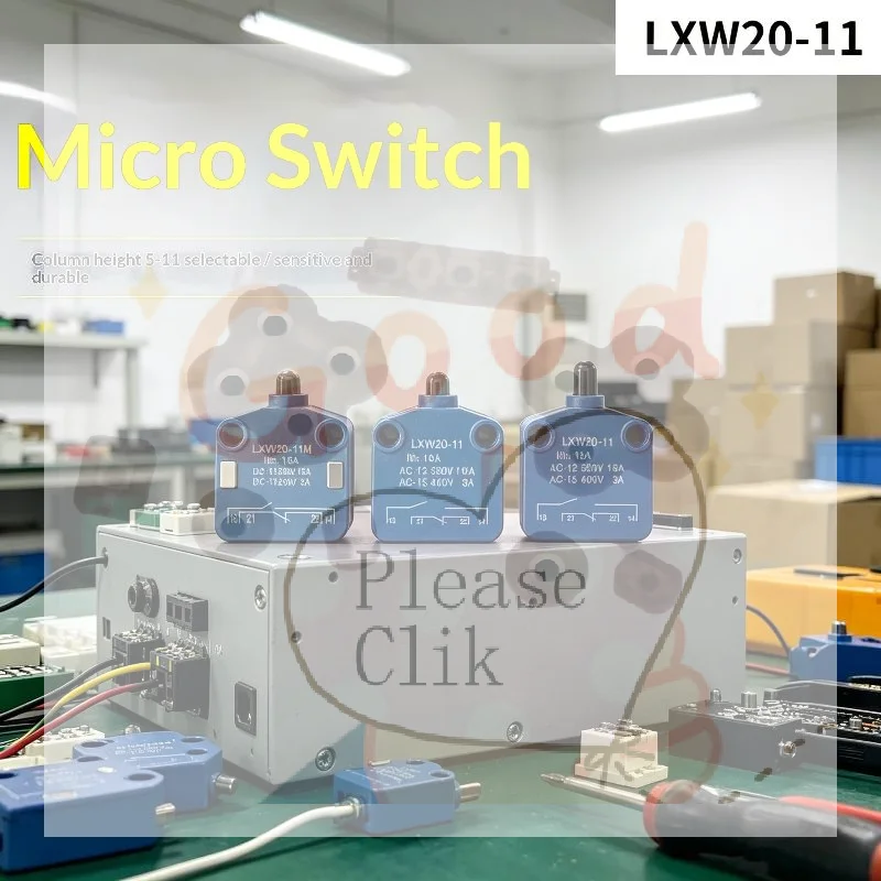 【HG】LXW20-11/M Limit Switch Stroke PUSH Slug Column Micro Travel Silver Contact Blue 16A 1NO 1NC