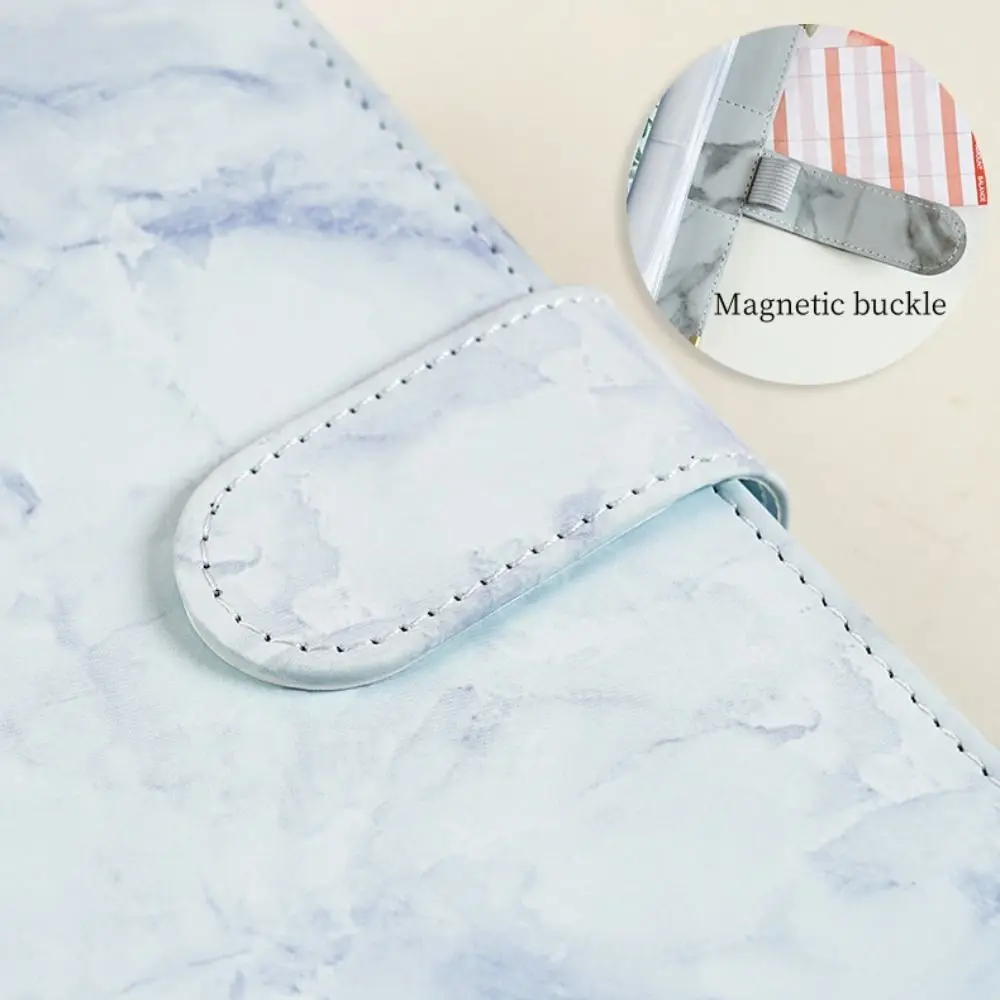 Marbling Money Saving Binder PU Card Holder Savings Challenges Book Waterproof Money Planner Cash Budget Book Charge Up