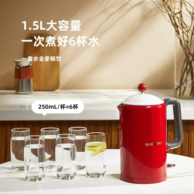 غلاية مياه كهربائية من الفولاذ المقاوم للصدأ ، غلاية ترموستاتية ميكانيكية منزلية ، عزل آلي متكامل ، جديدة