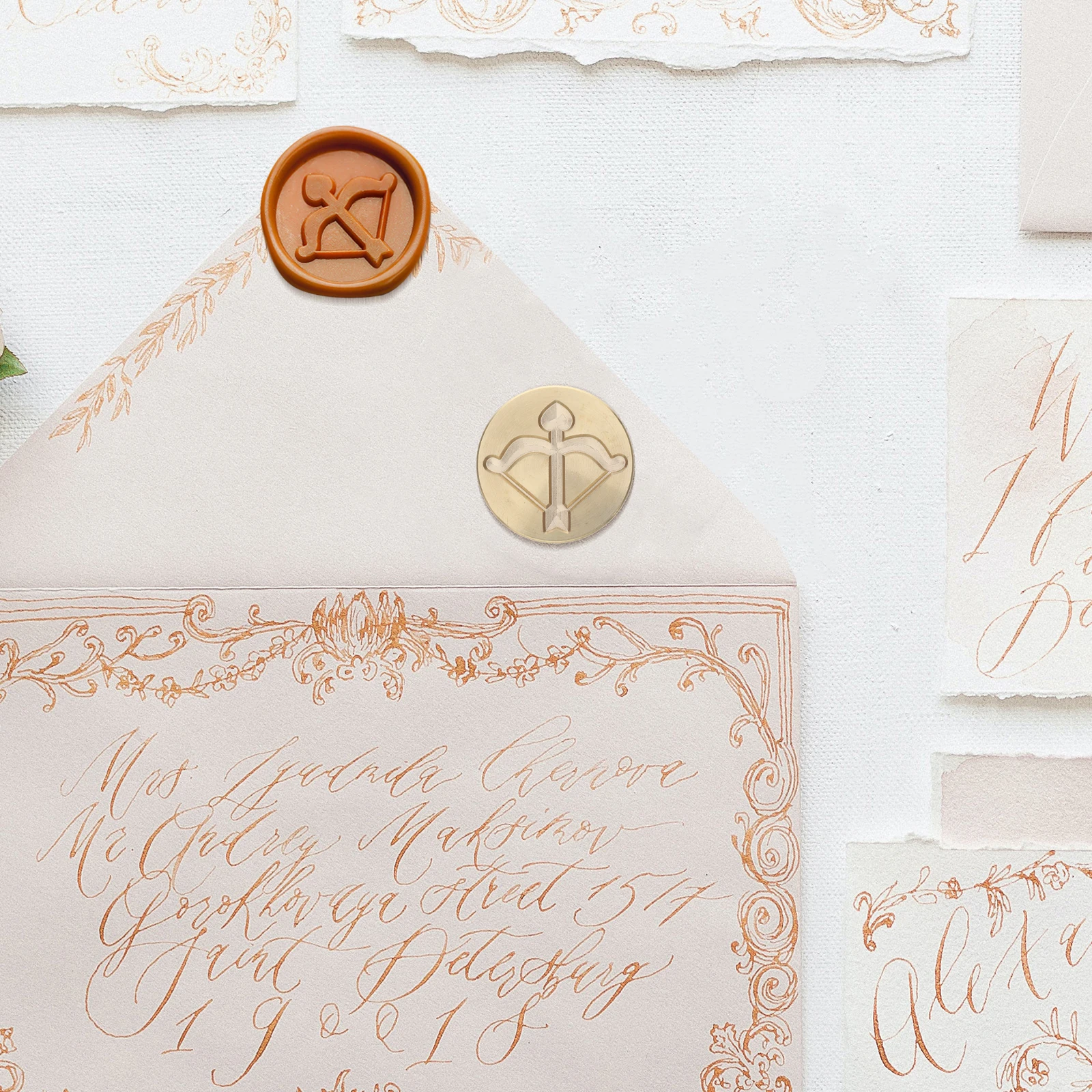 

Brass Wax Seal Head Durable Retro Style for Letter Envelopes Invitations Wedding Craft Seal Wax