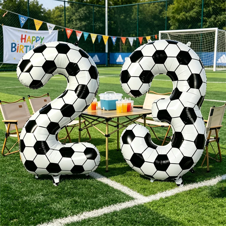 1 Stück 40-Zoll Fußball Nummer 0-9 Folienballon Große Sportveranstaltungs-Dekoration Fußball-Themenparty Feier Geburtstag Foto-Requisiten