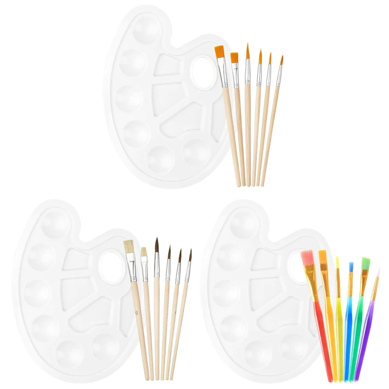 6 размеров акриловых красок, искусственные нейлоновые щетки для волос, Универсальный Профессиональный набор для рисования