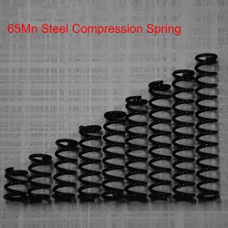 10Pcs 65Mn Steel Black Y-Type Compression Spring Wire Dia 1.2mm * Outer Dia 6-20mm * Length 10-50mm Pressure Spring