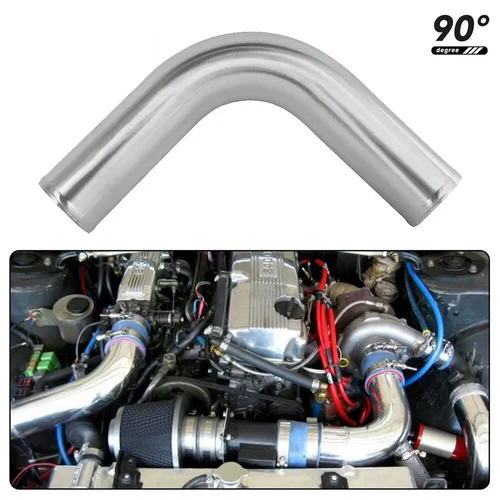 Imagen 2 del producto Tubo de ventilación de aire Turbo para coche, 51/63/76mm, 2/2, 5/3 pulgadas, 0 45, 90, 180 grados, tubo de aluminio tipo LS, tubo de entrada de aire frío Universal para carreras