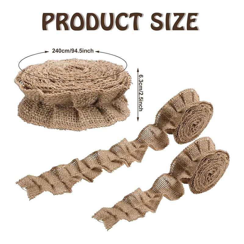 HJ-Burlap For Classroom Decor 6 Rolls Ruffled Bulletin Board Border For Classroom Farmhouse Style