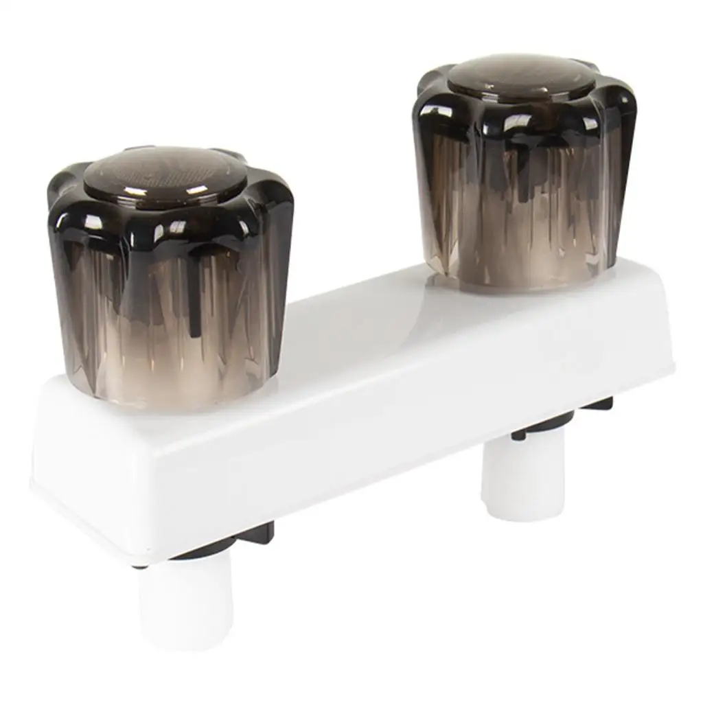 

White ABS RV Shower Faucet 4 Inch Diverter Assembly Kit for Camper Van Bathroom Remodel