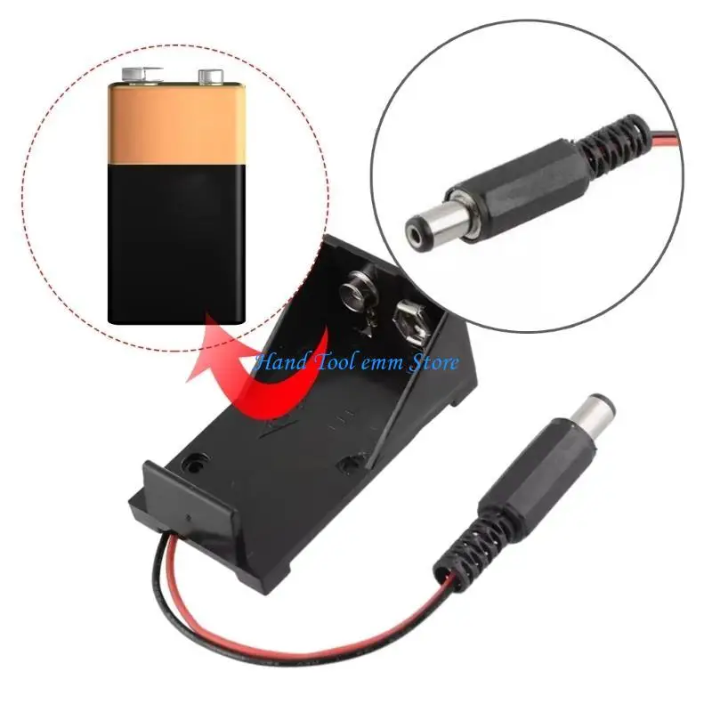 H37F 2xBlack 9V Battery Case Storage Box with Wire/DCPlug Efficient Power Solution