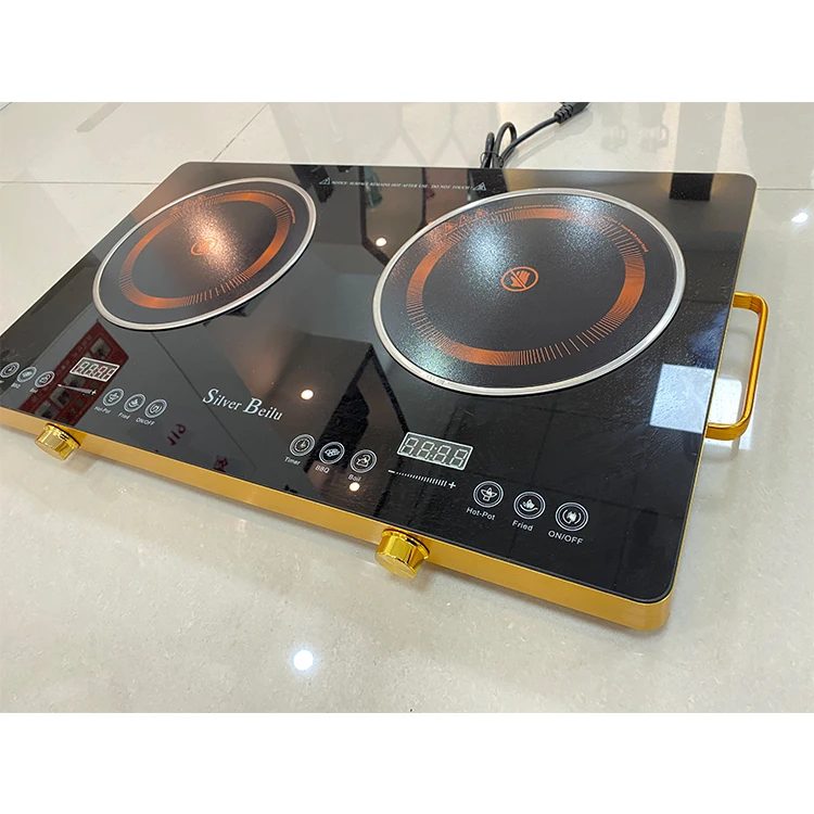 Kitchen Ceramic Stove 3500W Grill Electric 2 Burner Cooking Ceramic Stove Infrared Double Induction Cookers