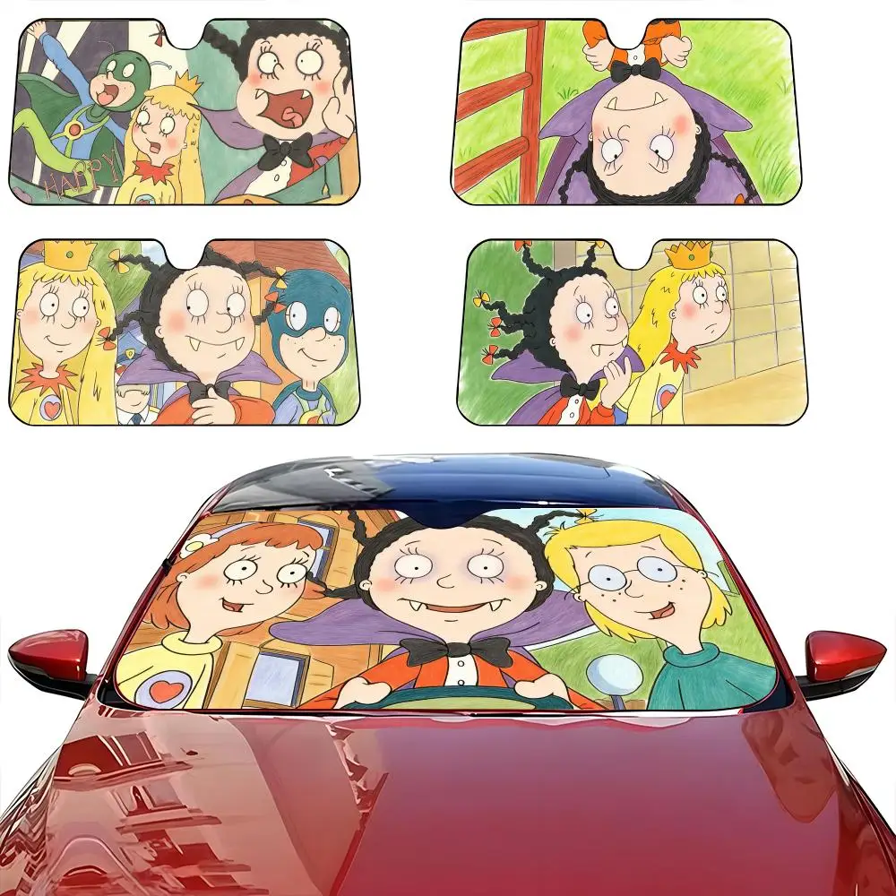 Cartoon M-Mona T-The V-Vampire Sun Visor Car sunshades, windshield sun visors, sun protection sunshades, novel car gifts.