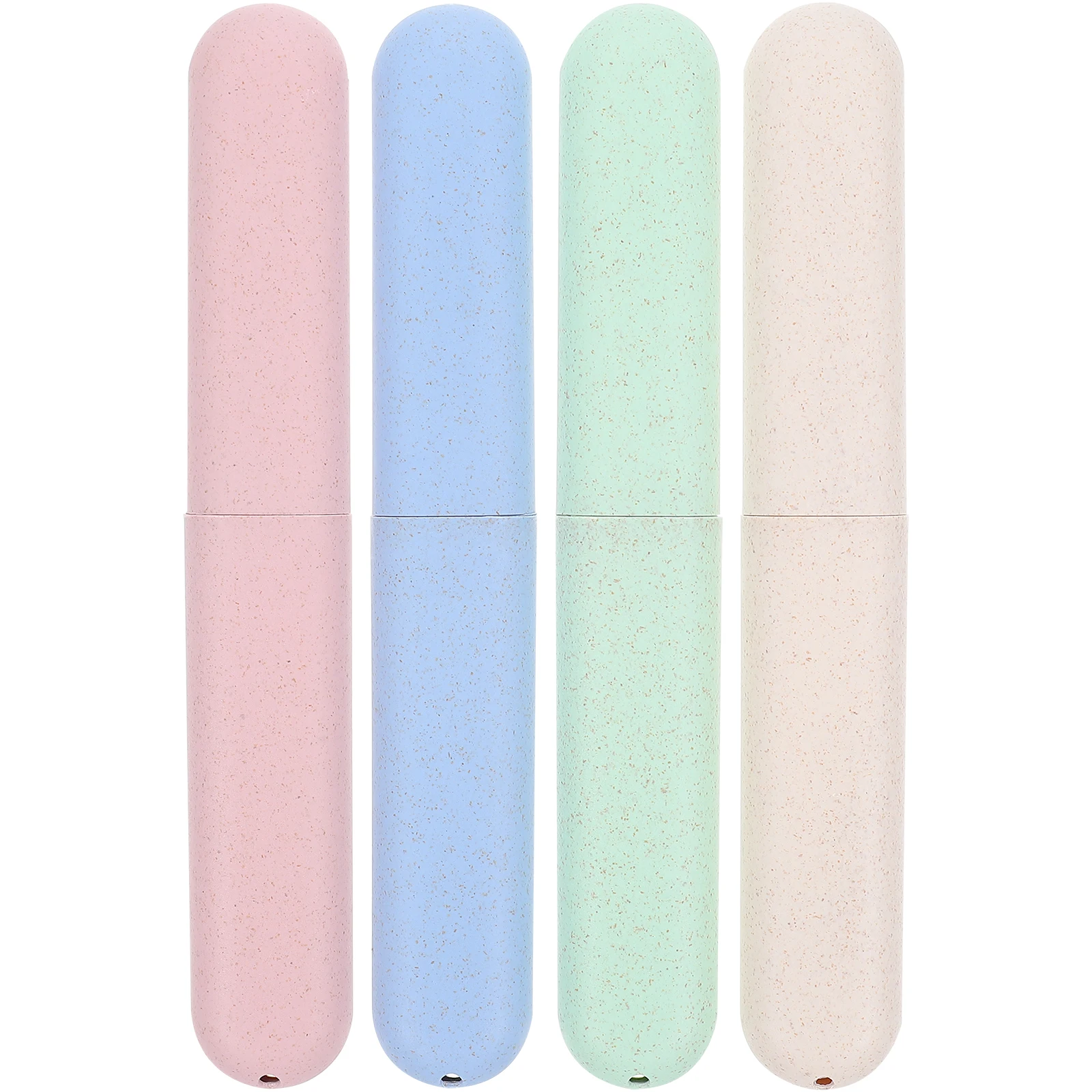 

4pcs Travel Toothbrush Case Lightweight Portable Holder Stripe Box Camping Pouch Small Size Container Dental Hygiene Oral Care