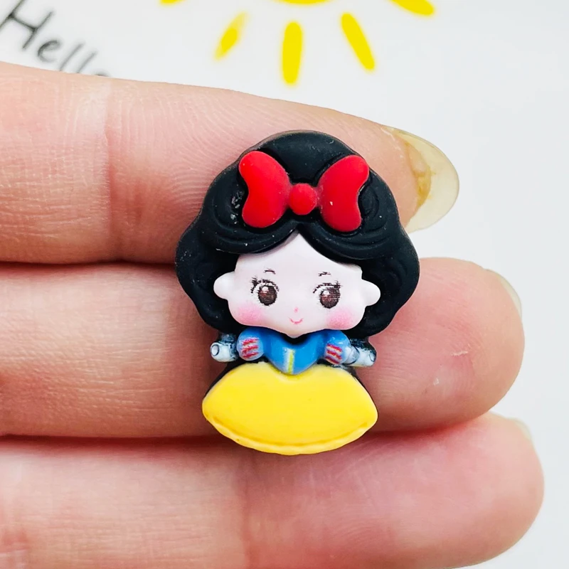 10 buah baru Mini Kawaii kartun putri seri Resin buku tempel Diy perhiasan jepit rambut tali kepala bagian dekorasi