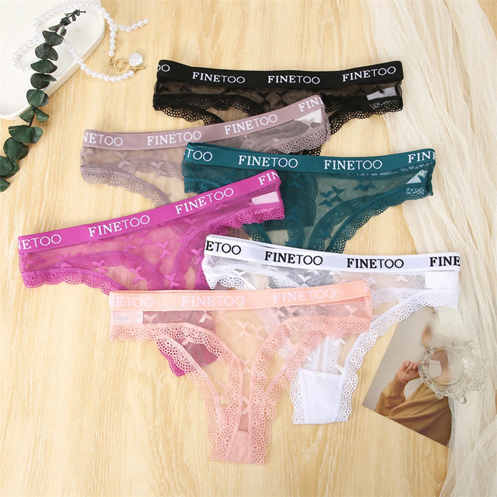 

Sexy Women's Underwear Low Waist Breathable Butterfly Flower Shaped Lace Ultra-Thin Thong Japanese See Through Woman Panties