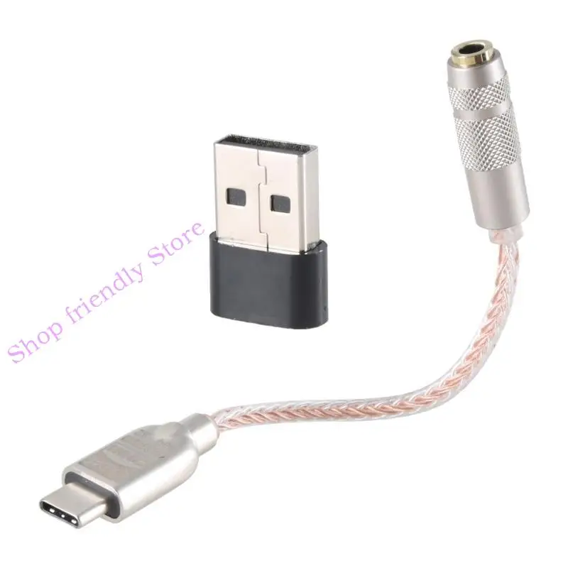 594A USB C DAC 32BIT 384KHz USB C إلى 3.5 ملم محول مع CX31993 MAX97220 ChIP USB