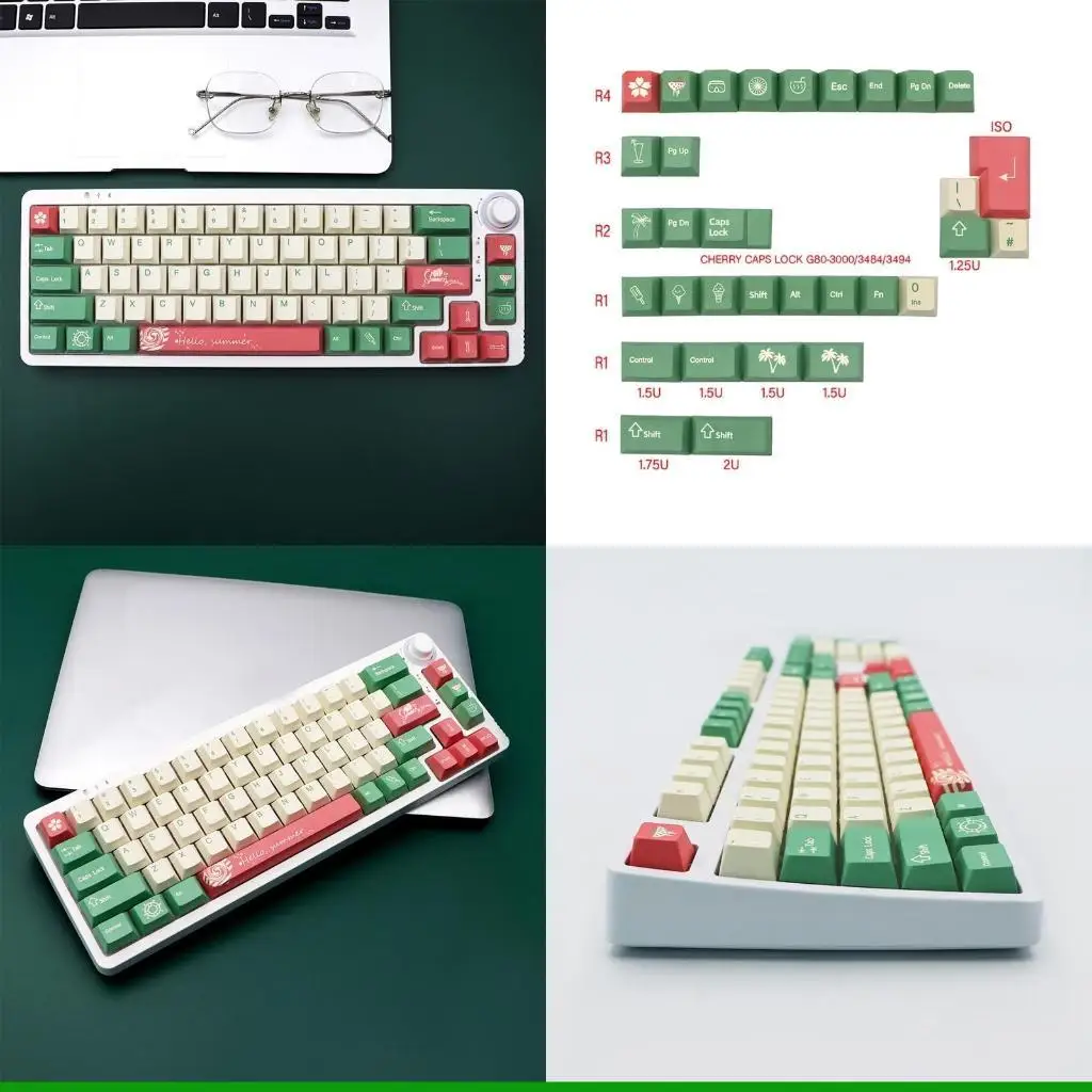 

U55C DIY Keycaps 136 Pcs PBT Dye Subb Sweet Summer for Cherry Mecahnical Keyboard