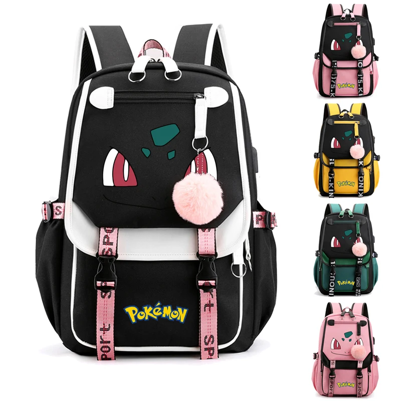 Anime Pokemon Backpack for Teenage Girl Pockets Charmander School Student Kawaii Backpack Women Harajuku Mochila Back To School