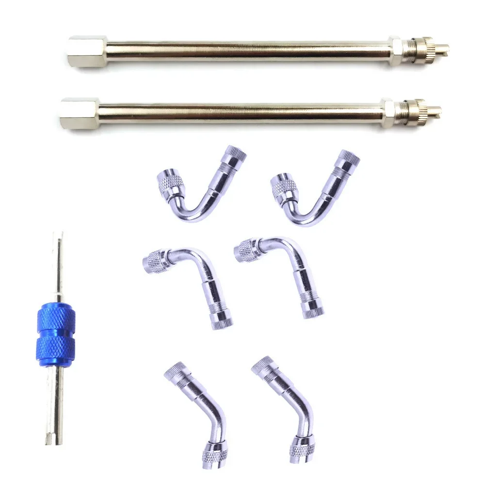 9PCS Brass Valve Adapter Set for Car and Unicycle Tire Inflation with Precision Threading and Mechanical Stability