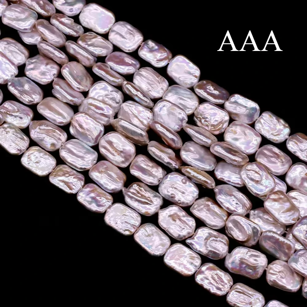 

15x18mm AAA Natural Freshwater Pearl Beaded Baroque Rectangle Isolated Loosefor Jewelry Making DIY Bracelet Necklace Accessories