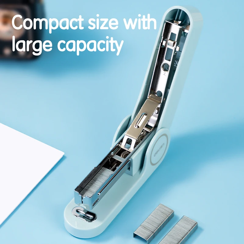 델리 표준 스테이플러 세트, 사무실, 대학 및 가정용. 미끄럼 방지 바닥, 막힘 없는 메커니즘 및 편안한 그립 기능