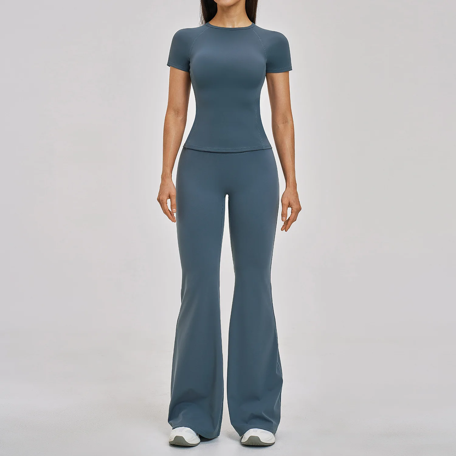 

Yoga Set 2 Pieces Gym Clothes Sportswear Yoga Suits For Women Fitness Short Sleeve Crop Top Tracksuits Sports Bra Gym Leggings