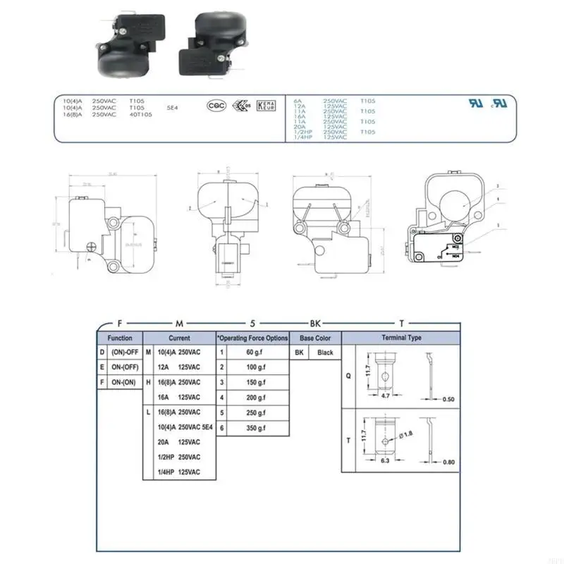 J6PE Micro Anty Tilt FD4 Выключатель выключателя на переключате