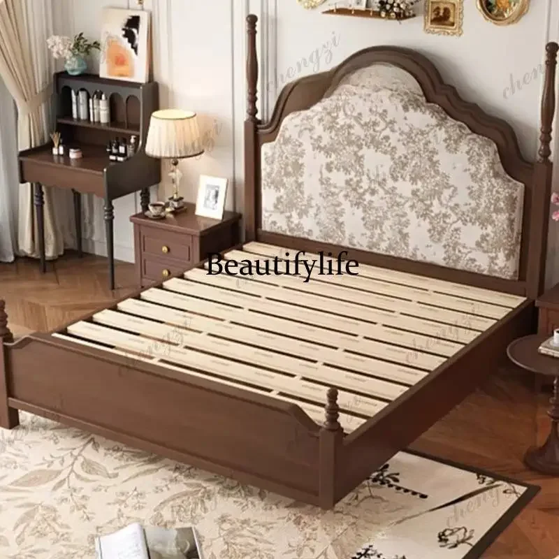 Luxury Brown European Double Bed Cheap Designs Adults Wood European Double Bed Japanese Storage Cama De Casal Bedrooms Furniture