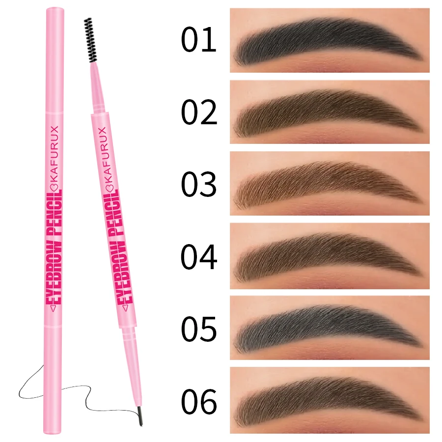 1pcs ULTRA-Fine Double headed Rotable Eyebrow ปากกาแปรงแต่งหน้ากันน้ํา Wild Eyebrow ดินสอเครื่องสําอางค์ Eyebrow แปรง