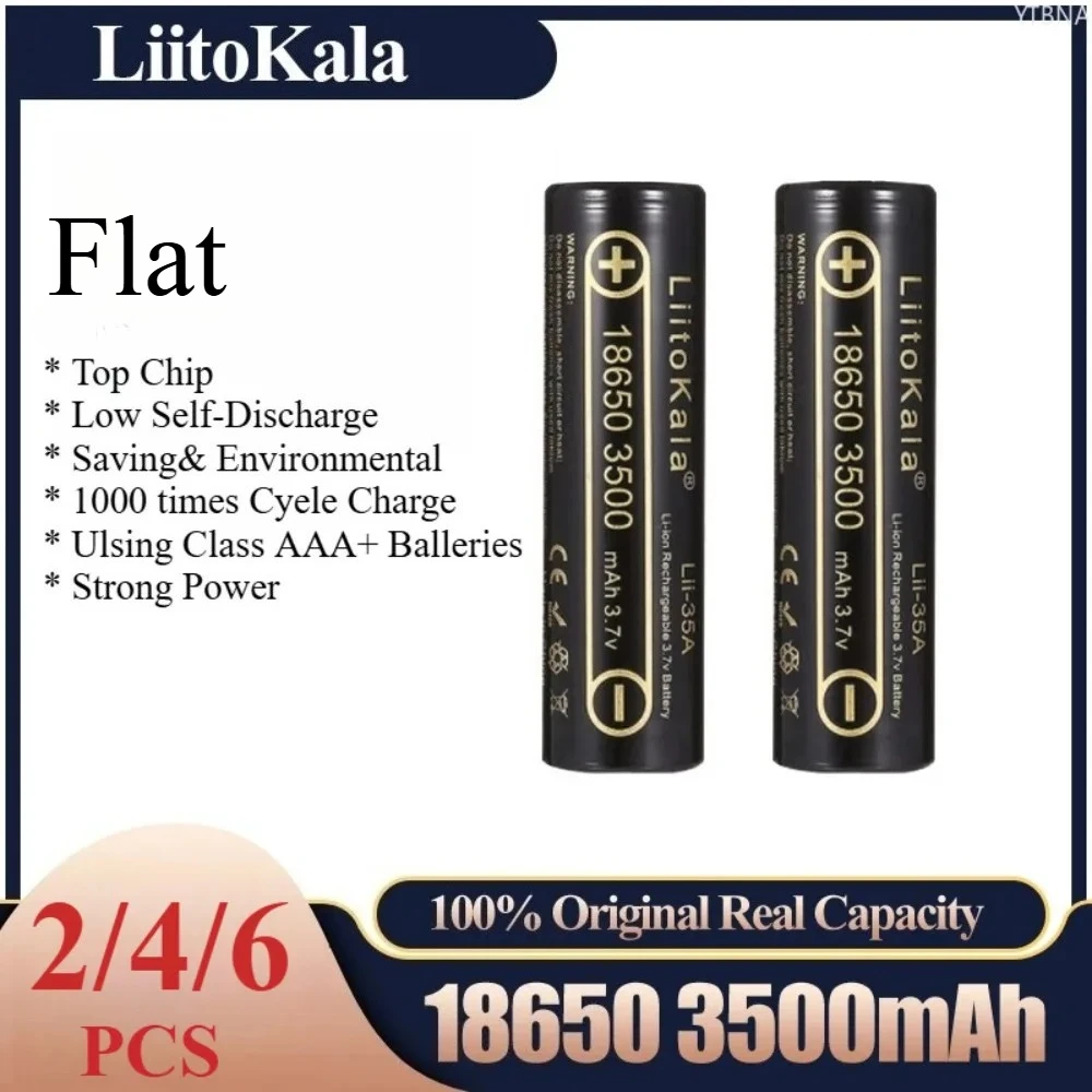 

2/4/6 шт. Lii-35A 18650 оригинальный аккумулятор LiitoKala 3,7 В 3500 мАч 10A разрядная аккумуляторная батарея для фонарика БПЛА