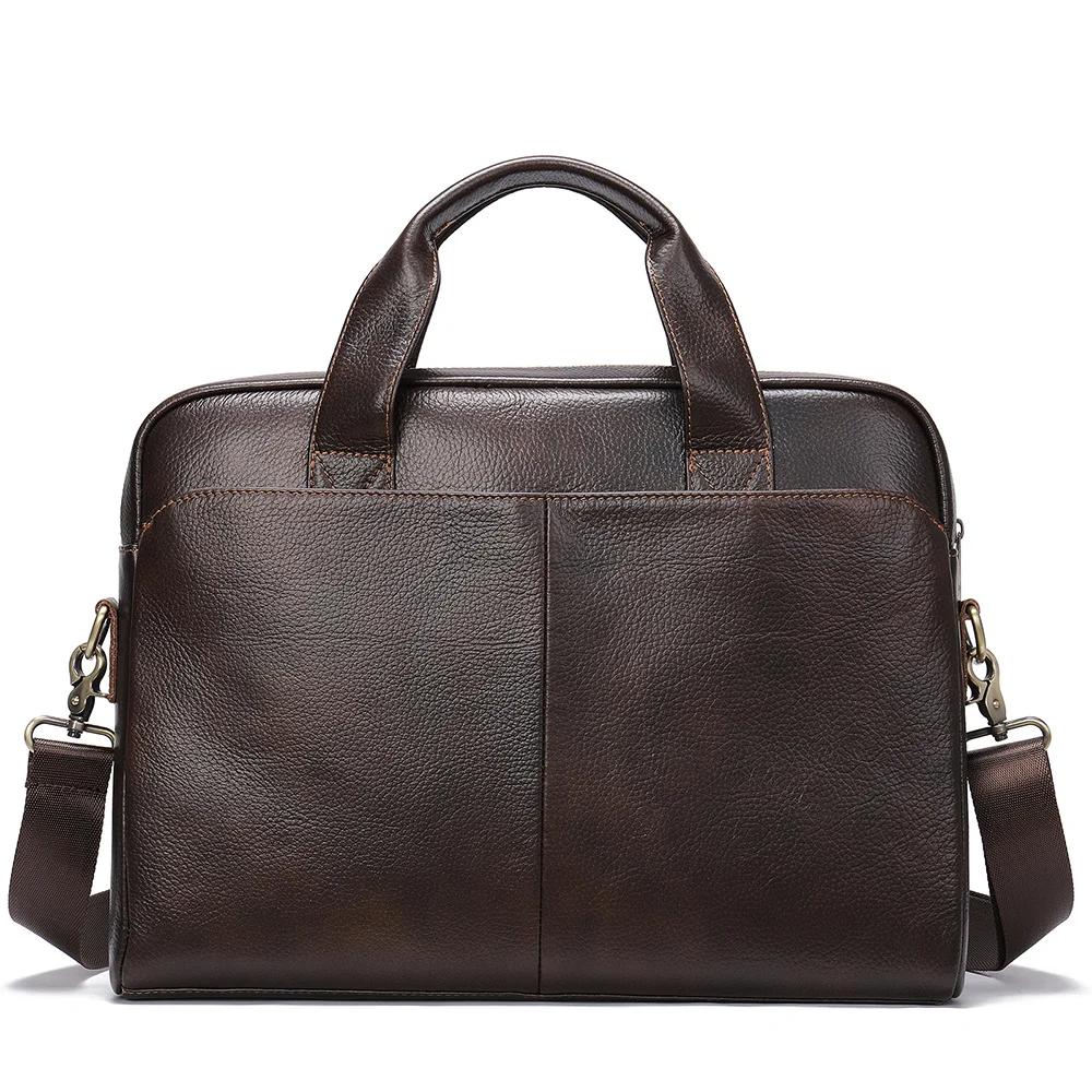 Men's Genuine Leather Laptop Bag Briefcase Office Bags For Men Natural Porte-Documents 5006