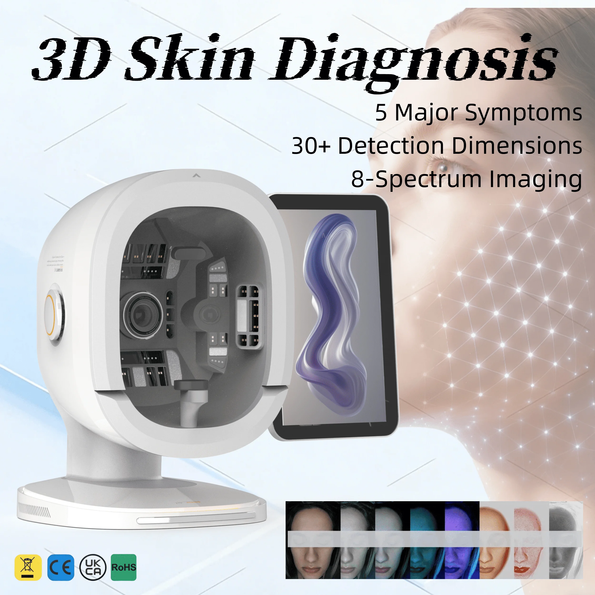 Skin Analysis Machine Professional Facial-AI Imaging 15.6-Inch,Facial Diagnostic Tool for Salons Spa,Personalized Skin Insights