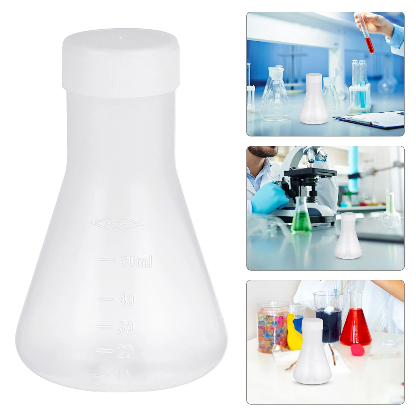 5 Pcs Plastic Erlenmeyer Flask Conical Set Practical Laboratory Major Leak-proof for Chemistry Pp Science Wide Mouth