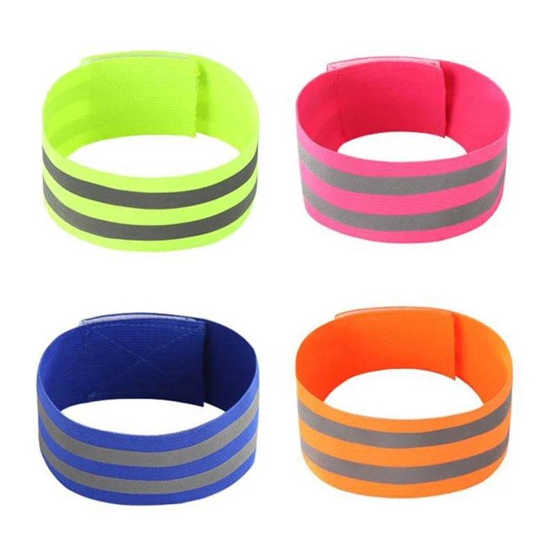 2/4pcs Reflective Bands Safety Flashing Armband Belt Glow In The Dark Bracelet For Night Jogging Walking Biking Cycling Running